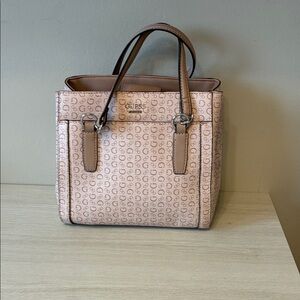 GUESS Light Pink Monogram Tote